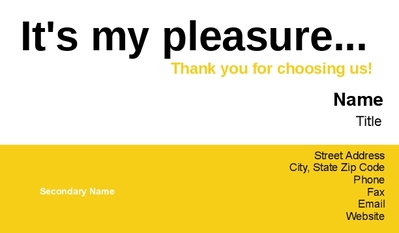 Staff Review Business Card - Blank