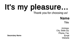 Staff Review Business Card - Plain
