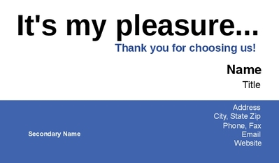 Staff Review Business Card - Blue