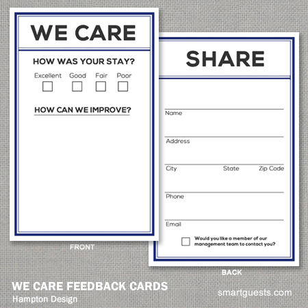 We Care Feedback Cards - Hampton Design