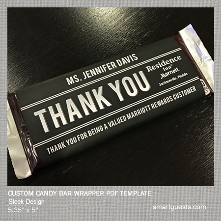 Printable Custom Candy Bar Wrapper PDF Template - Print at Hotel