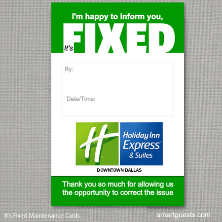 It's Fixed Maintenance Cards Holiday Inn Express